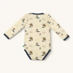 Дитячий боді довгий рукав, боді  для хлопчика, 74 см, Бежевий - Green Cotton - Зображення 2