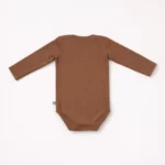 Дитячий боді довгий рукав, 68 см, Коричневий - Green Cotton - Зображення 3