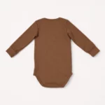 Дитячий бавовняний боді довгий рукав, 68 см, Коричневий - Müsli - Зображення 2