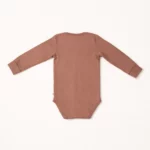Дитячий боді довгий рукав, бавовняний, 74 см, Бежевий - Müsli - Зображення 2