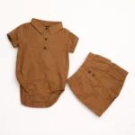 Дитяча боді-сорочка короткий рукав, 68 см, Бежевий - Müsli - Зображення 3