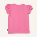 Дитяча футболка для дівчинки з аплікацією, 98 см, Рожевий - Green Cotton - Зображення 2