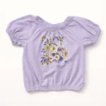 Дитяча футболка топ для дівчинки, 104 см, Бузковий - Müsli