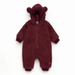 Дитячий плюшевий комбінезон, шерпа, 68 см, Бордовий - Müsli