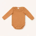 Боді дитячий, довгий рукав з рюшами, 68 см, Гірчичнмй - Müsli