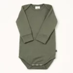 Дитячий боді довгий рукав, бавовняний, 62 см, Темно-зелений - Müsli