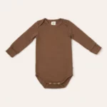 Дитячий бавовняний боді довгий рукав, 68 см, Коричневий - Müsli
