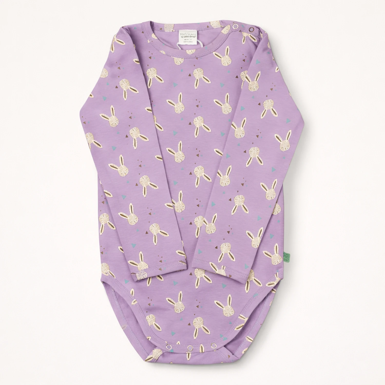 181950302-main Дитячий боді довгий рукав з зайчиками, 98 см, Фіолетовий - Green Cotton - Зображення 1