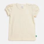 Дитяча футболка, базова отнотонна футболка, 80 см, Молочний - Green Cotton