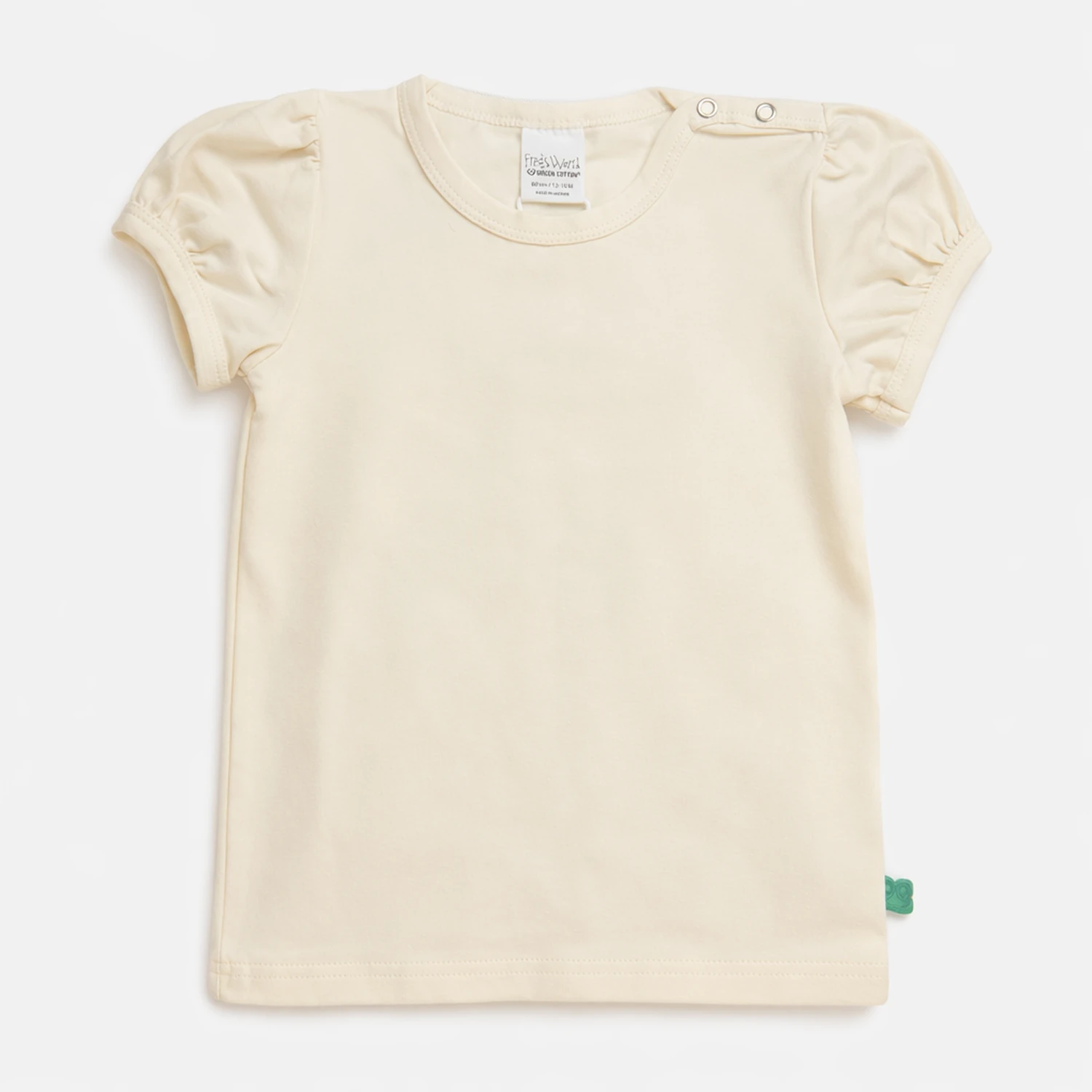 214317952-main Дитяча футболка, базова отнотонна футболка, 80 см, Молочний - Green Cotton - Зображення 1